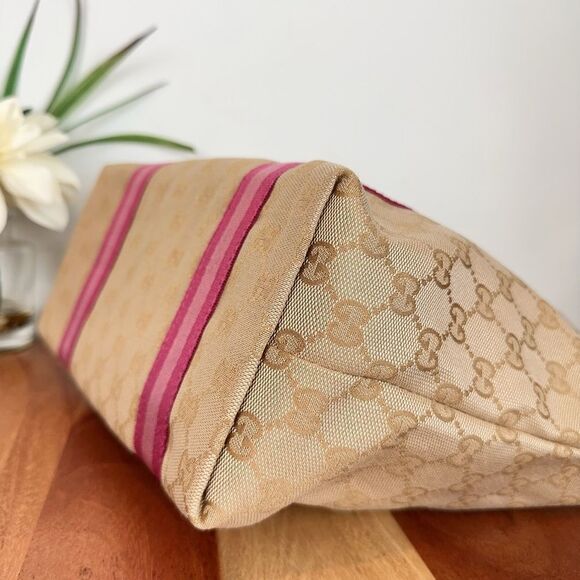 Pre-Owned Gucci Jolicoeur Tote GG Canvas Pink Beige - Picture 6 of 10